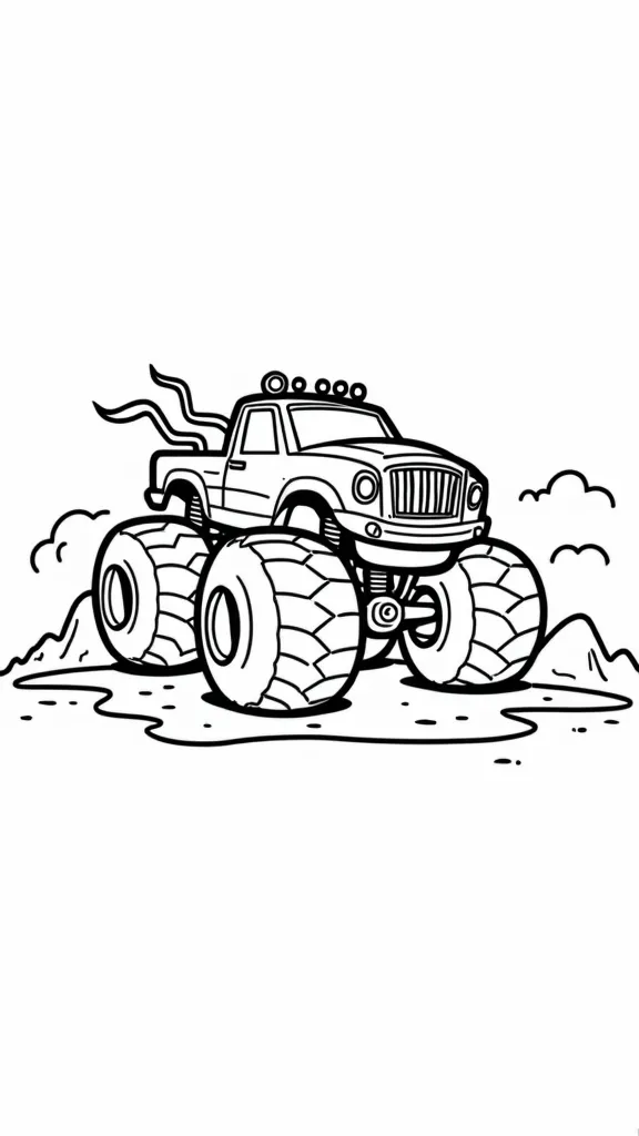 Monster Truck Coloring Pages PDF imprimible